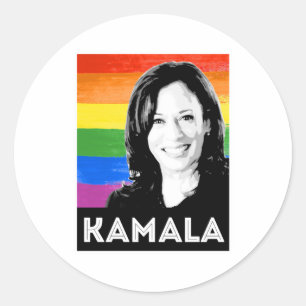 Sticker Rond Drapeau LGBT - KAMALA HARRIS 2020