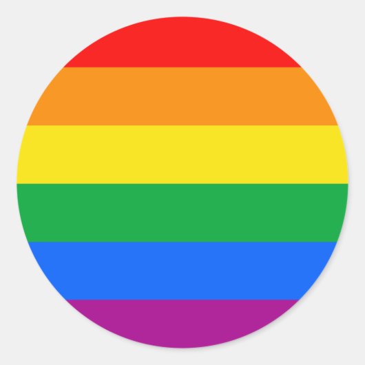 Sticker Rond Drapeau LGBT Pride / Drapeau arc-en-ciel (Devant)