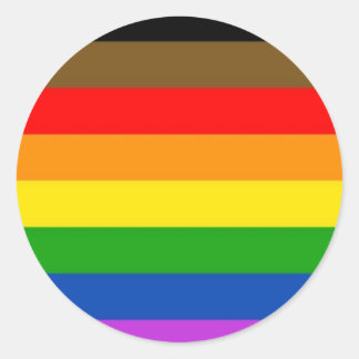 Sticker Rond Drapeau LGBT Pride inclusif