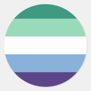 Sticker Rond Drapeau LGBTQ Gay Men Pride