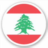 Sticker rond Drapeau Liban (Devant)