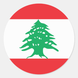 Sticker Rond Drapeau libanais