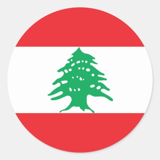 Sticker Rond Drapeau libanais, Drapeau du Liban (Devant)