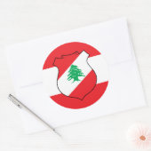 Sticker Rond Drapeau libanais et armoiries du Liban (Enveloppe)