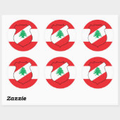 Sticker Rond Drapeau libanais et armoiries du Liban (Feuille)