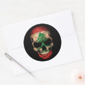 Sticker Rond Drapeau libanais sur noir (Enveloppe)