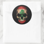 Sticker Rond Drapeau libanais sur noir (Sac)