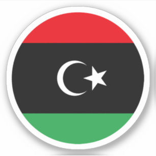Sticker rond Drapeau Libye