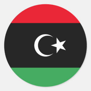 Sticker Rond Drapeau libyen