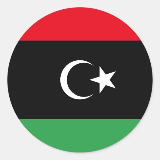 Sticker Rond Drapeau libyen (Devant)