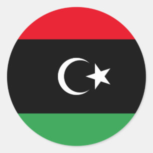 Sticker Rond Drapeau libyen, Drapeau libyen