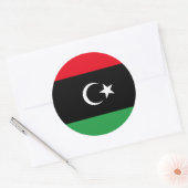 Sticker Rond Drapeau libyen, Drapeau libyen (Enveloppe)