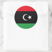 Sticker Rond Drapeau libyen, Drapeau libyen (Sac)