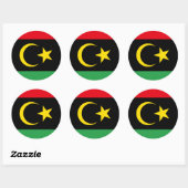 Sticker Rond Drapeau libyen & Emblème national, Drapeau de la L (Feuille)