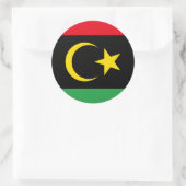 Sticker Rond Drapeau libyen & Emblème national, Drapeau de la L (Sac)