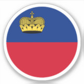 Sticker rond Drapeau Liechtenstein (Devant)
