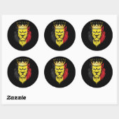 Sticker Rond Drapeau Lion King Belgique (Feuille)