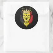 Sticker Rond Drapeau Lion King Belgique (Sac)