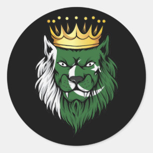 Sticker Rond Drapeau Lion Roi du Pakistan