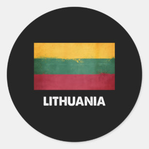 Sticker Rond Drapeau lituanien Lituanie