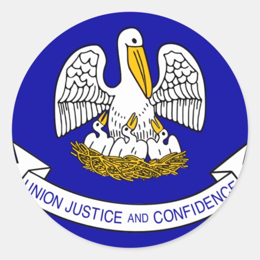 Sticker Rond Drapeau Louisiane (Devant)