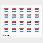 Sticker Rond Drapeau Luxembourg (Feuille)
