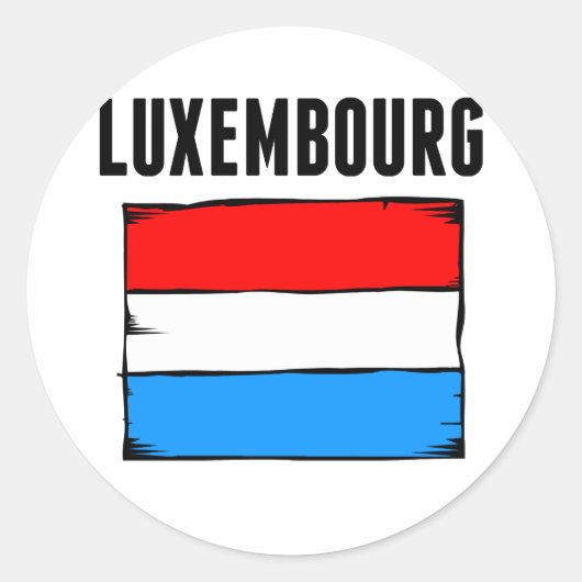 Sticker Rond Drapeau Luxembourg (Devant)