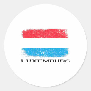Sticker Rond Drapeau Luxembourg Europe Voyage Vacances Europe L