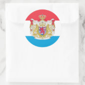 Sticker Rond Drapeau luxembourgeois et armoiries, Luxembourg (Sac)