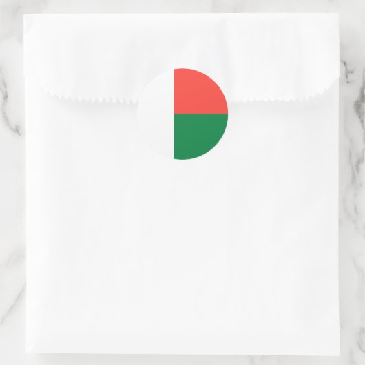 Sticker Rond Drapeau Madagascar (Sac)
