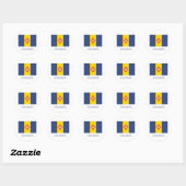 Sticker Rond Drapeau Madère avec nom (Feuille)