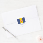 Sticker Rond Drapeau Madère avec nom (Enveloppe)