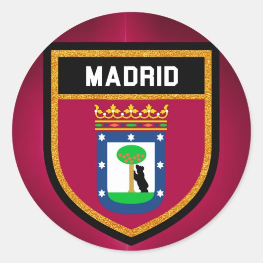 Sticker Rond Drapeau Madrid (Devant)