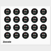 Sticker Rond Drapeau magyar hongrois (Feuille)