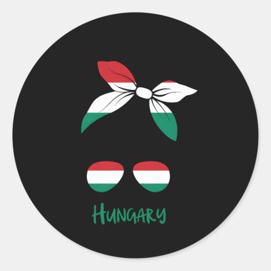 Sticker Rond Drapeau magyar hongrois (Devant)