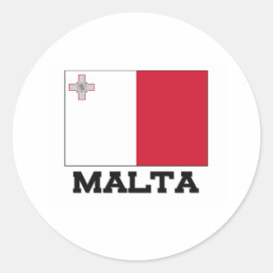 Sticker Rond Drapeau Malte