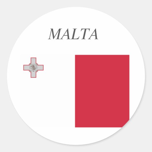Sticker Rond Drapeau Malte (Devant)