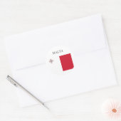 Sticker Rond Drapeau Malte (Enveloppe)