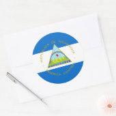 Sticker Rond Drapeau Managua et armoiries du Nicaragua (Enveloppe)