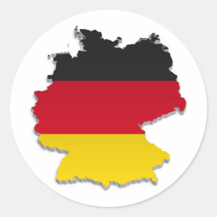 Sticker Rond Drapeau Map_2 de l'Allemagne