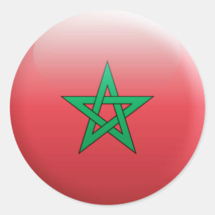 Sticker Rond Drapeau Maroc