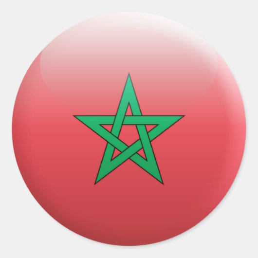 Sticker Rond Drapeau Maroc (Devant)