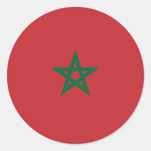 Sticker Rond Drapeau Maroc (Devant)