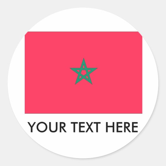 Sticker Rond Drapeau Maroc (Devant)