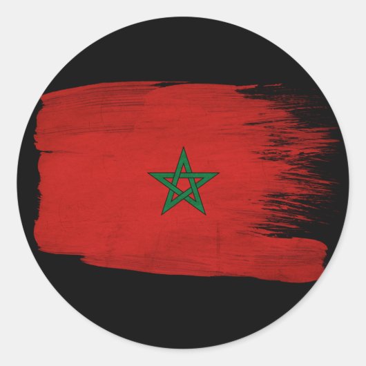 Sticker Rond Drapeau Maroc (Devant)