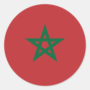 Sticker Rond Drapeau marocain