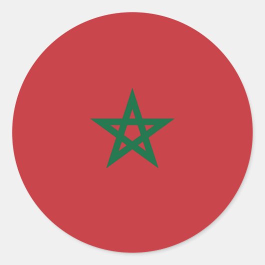 Sticker Rond Drapeau marocain, Drapeau du Maroc (Devant)
