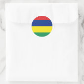 Sticker Rond Drapeau Maurice (Sac)