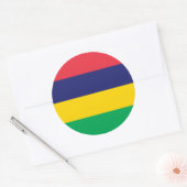Sticker Rond Drapeau Maurice/Maurice (Enveloppe)