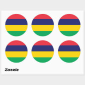 Sticker Rond Drapeau mauricien, Drapeau de Maurice (Feuille)